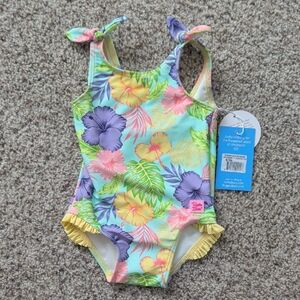 Ruffle Butts Pastel Floral Kids Swim One Piece
